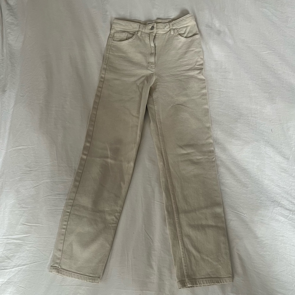 Aritzia Wilfred Free Cream Straight Leg Pant Size 2